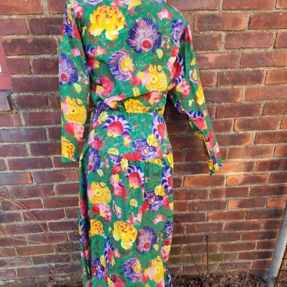 Carol Horn 80s Floral dress 6 - Picture 4 of 16
